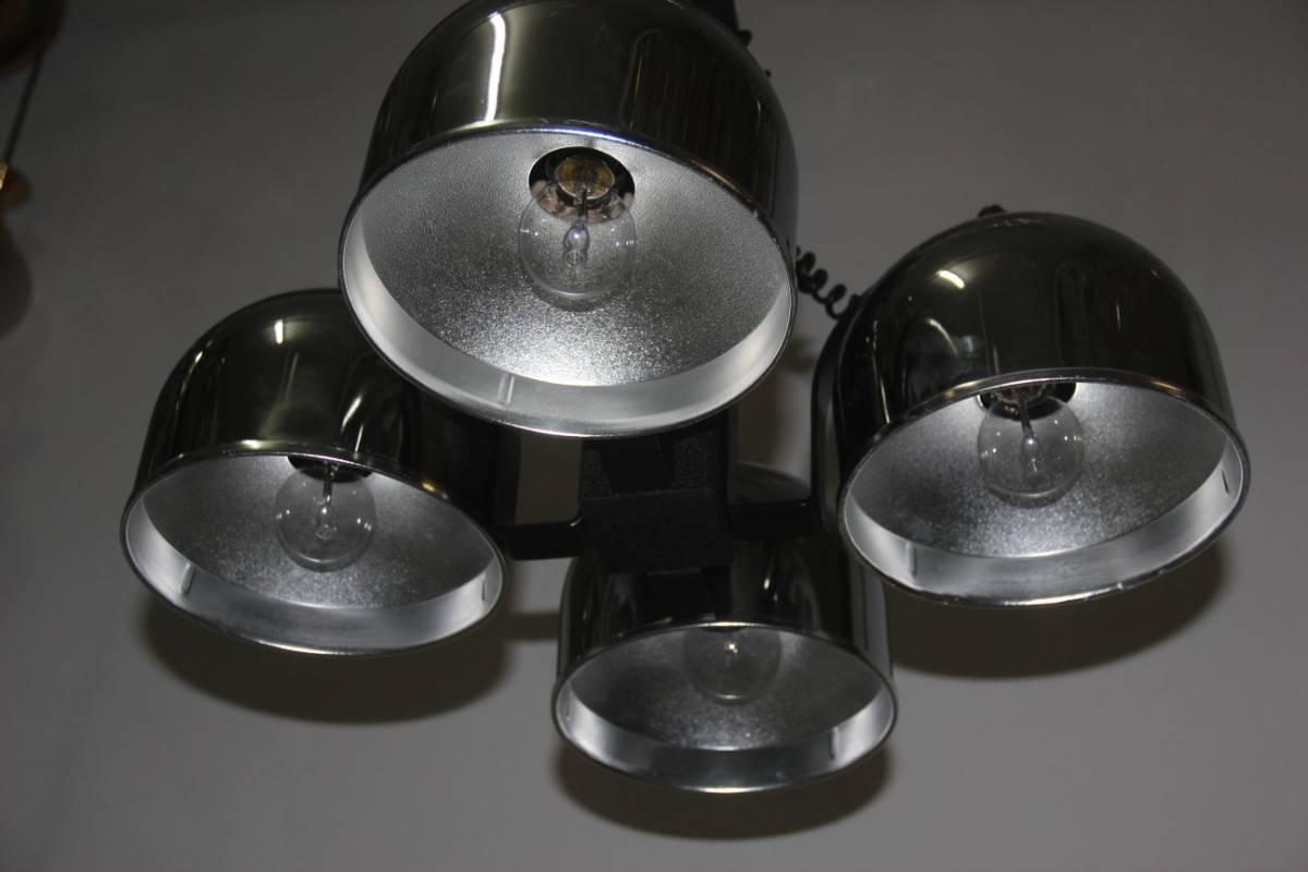 Italiano Lampada da soffitto in acciaio e metallo laccato Design italiano, 1970 in vendita