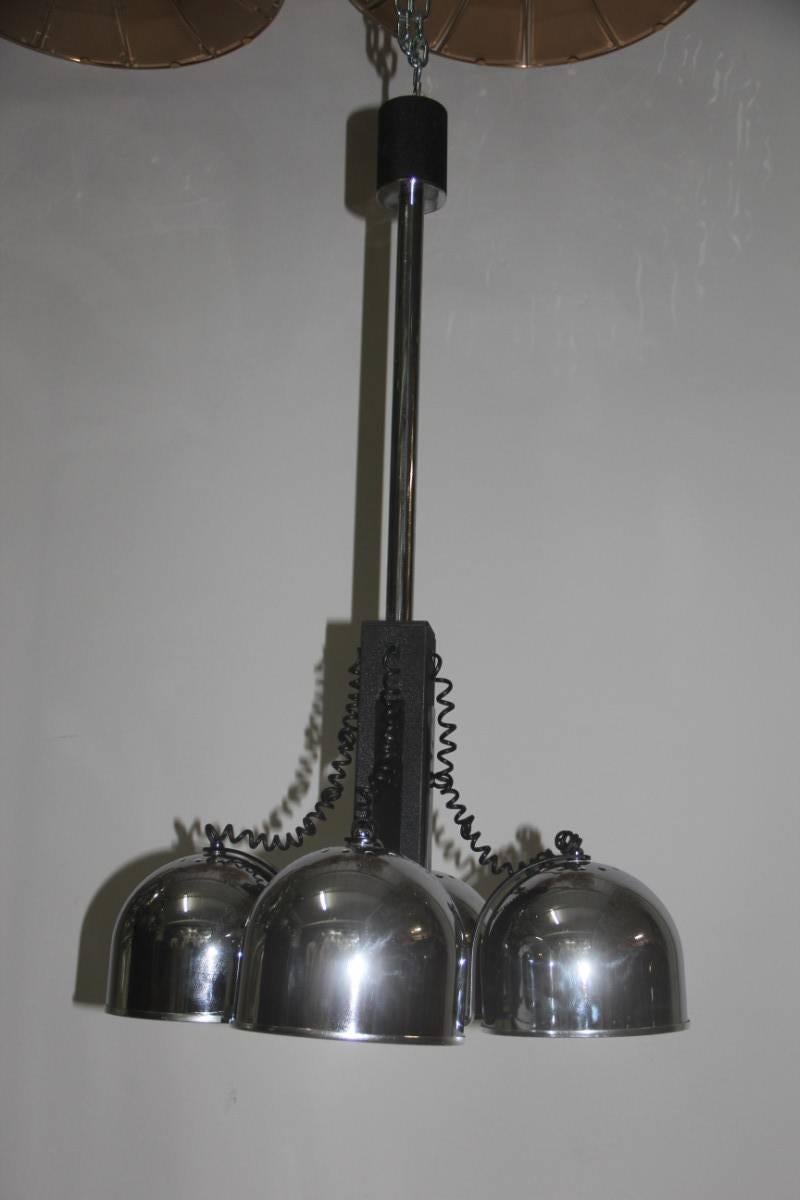 Late 20th Century Ceiling Lamp Steel Metal Lacquered Italian Design, 1970 For Sale