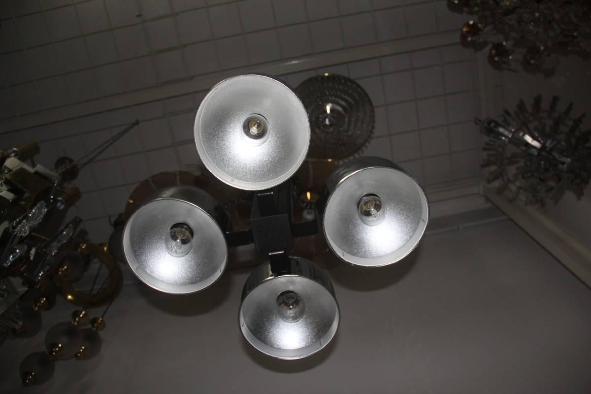Ceiling Lamp Steel Metal Lacquered Italian Design, 1970 For Sale 5