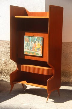 Pareja de Armarios Bar Italianos Mediados de Siglo Modernos Caoba 1950 Silvio Cavatorta