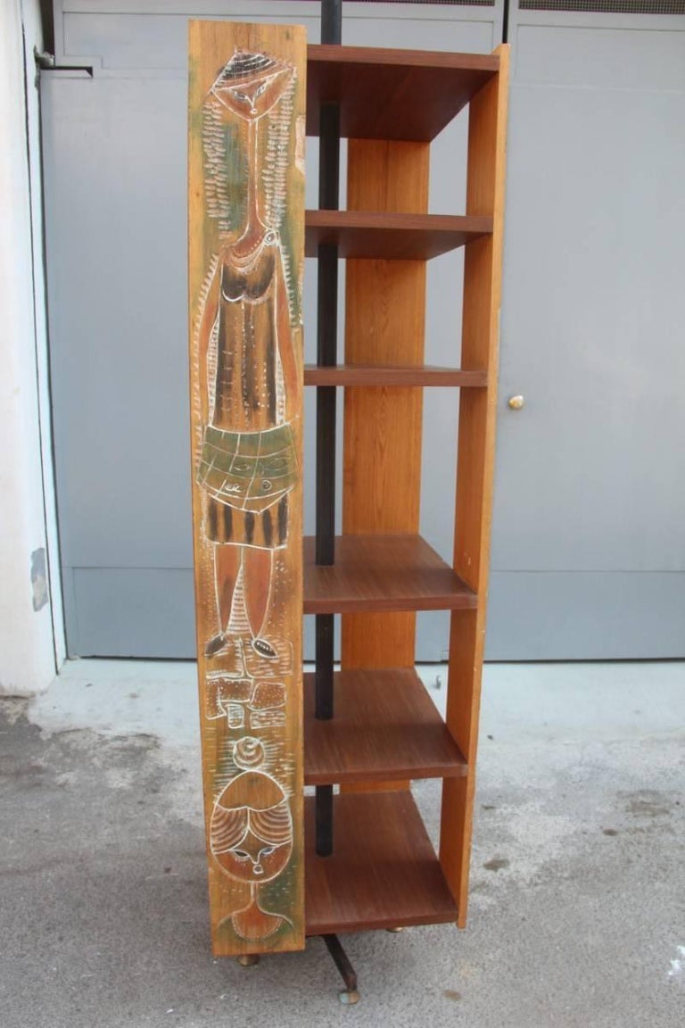 Revolving Design Bookcase 1962 Italian Mid-Century Modern Revolving Design Sculptural ...