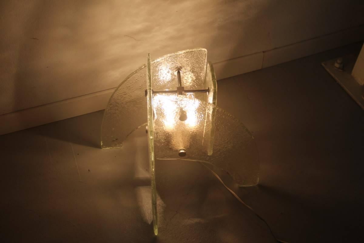 Modernist Minimal Table Lamp AV Mazzega Design Murano Art Glass Italian Design  1