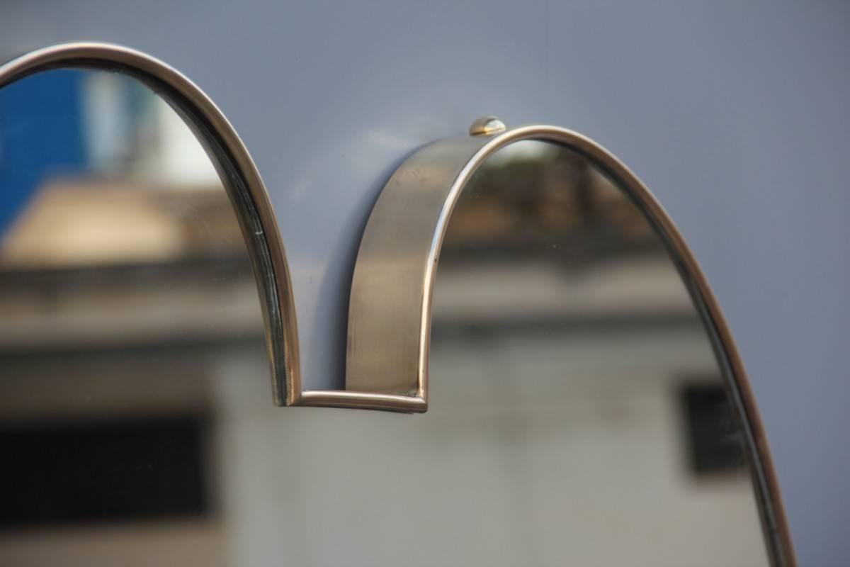 Elegant Mirror Mid-Century Italian Design Brass In Good Condition In Palermo, Sicily