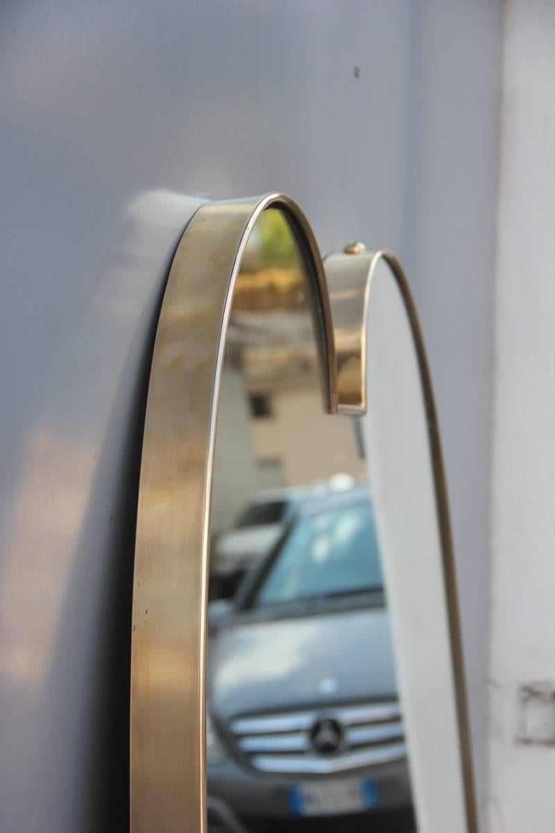 Mid-20th Century Elegant Mirror Mid-Century Italian Design Brass