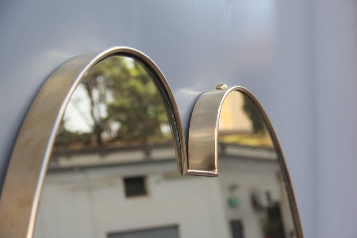 Elegant Mirror Mid-Century Italian Design Brass 1