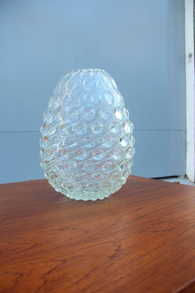 Murano Glass Flavio Poli Seguso Rare Vase Murano Art Glass, 1939 Cristallo Ottico 