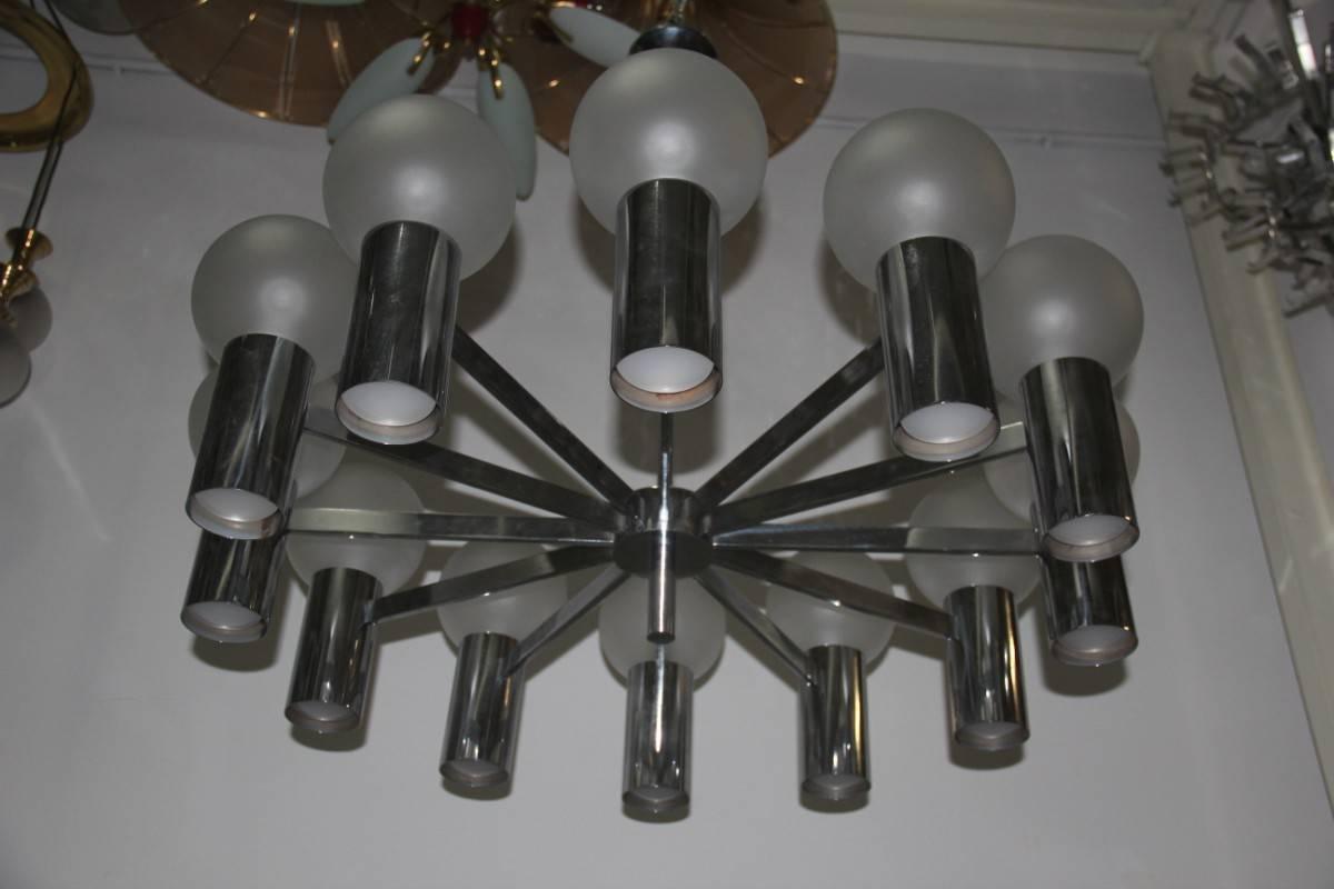 Metallo Spettacolare lampadario italiano di metà secolo, 1960 Arredoluce Style Lelii in vendita