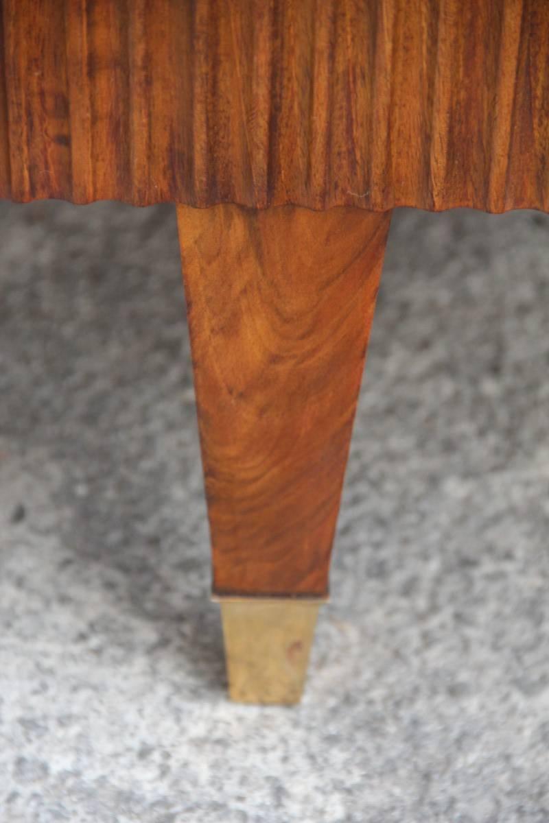 Italian Mid-Century Modern Design Desk Walnut Wood 1950 Minimal  Geometric Shape 2