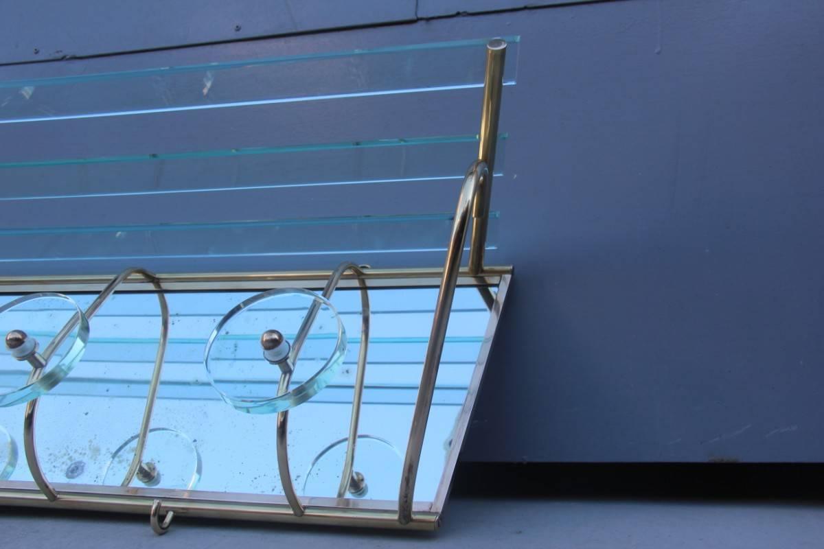 Porte-manteaux Cristal Art 1950 Design italien du milieu du siècle dernier en vente 3