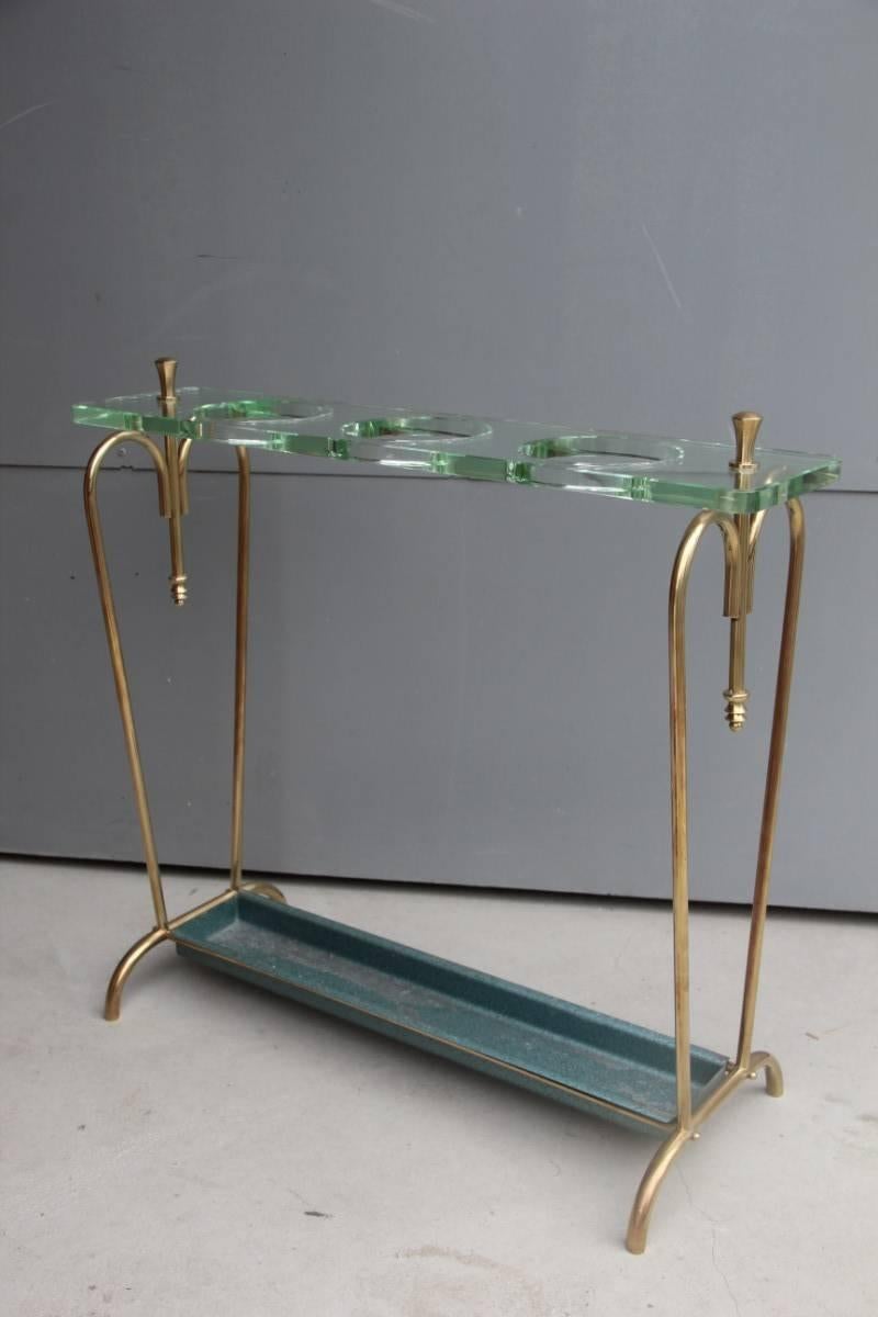 Mid-Century Modern Umbrella Brass Cristal Mid Century Modern Italian Design, 1950 For Sale