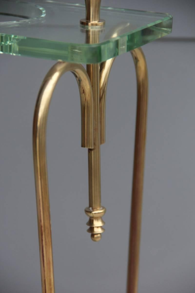 Umbrella Brass Cristal Mid Century Modern Italian Design, 1950 In Excellent Condition For Sale In Palermo, Sicily