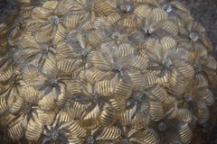 Plafonnier boule de fleurs en verre d'art de Murano, années 1940, moderne du milieu du siècle