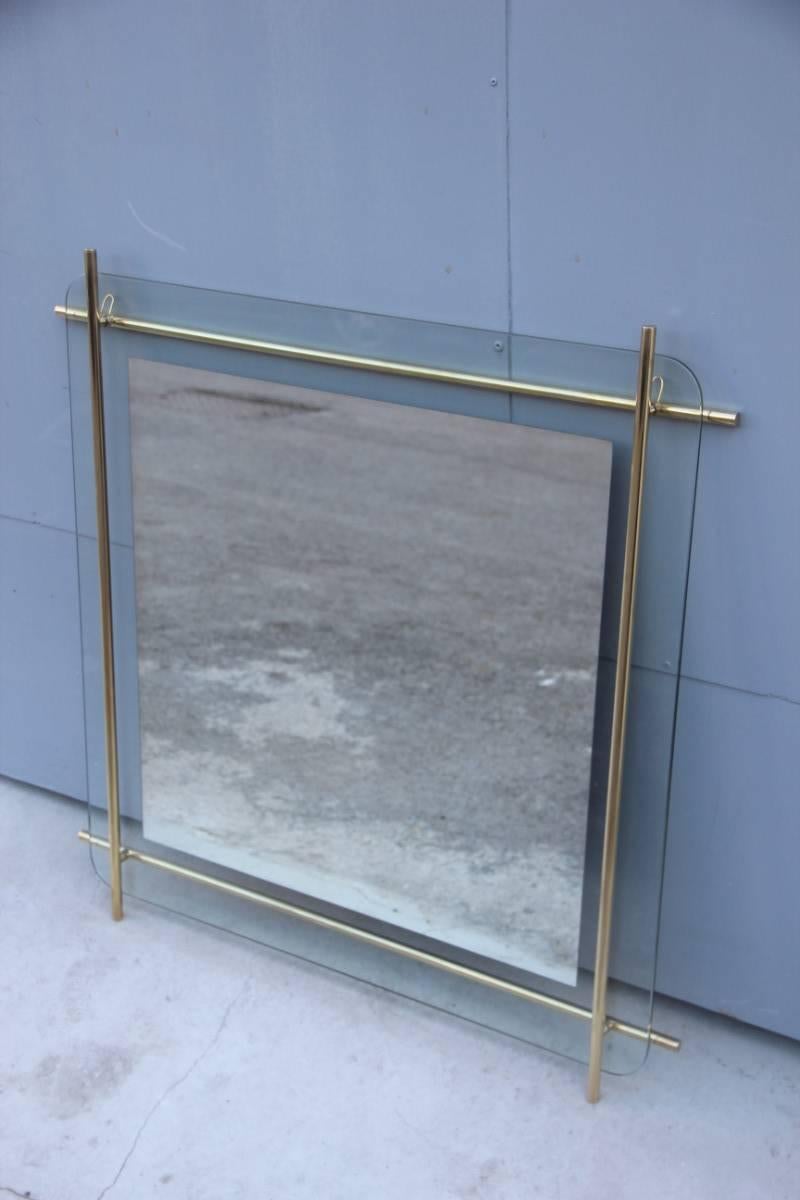 Minimal Console 1970 Brass and Glass Italian Design 4