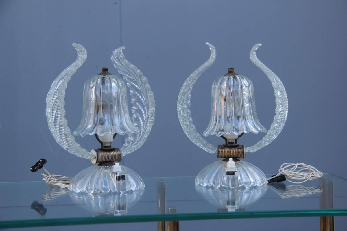 Mid-20th Century Italian Midcentury Design Murano Table Lamp, 1940s For Sale