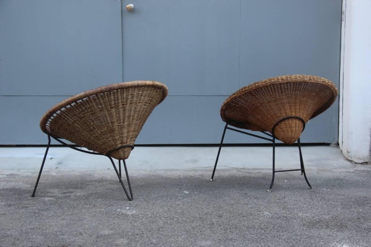 Mid-20th Century Bamboo Chair Italian Design 1950s Bonacina Design