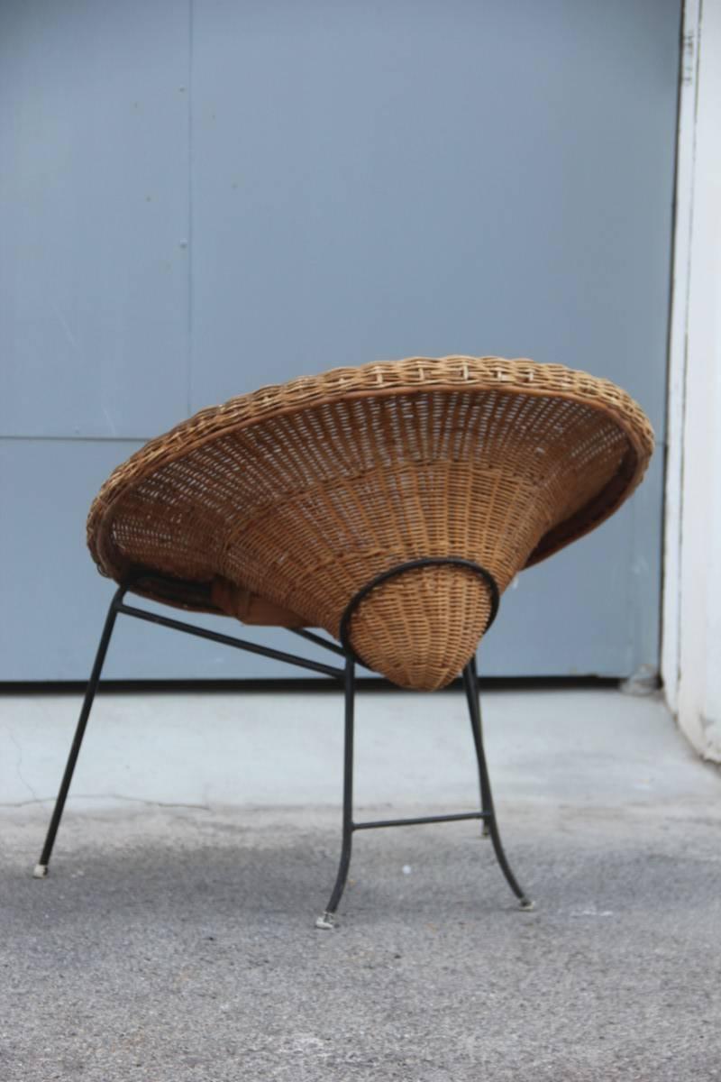 Metal Bamboo Chair Italian Design 1950s Bonacina Design