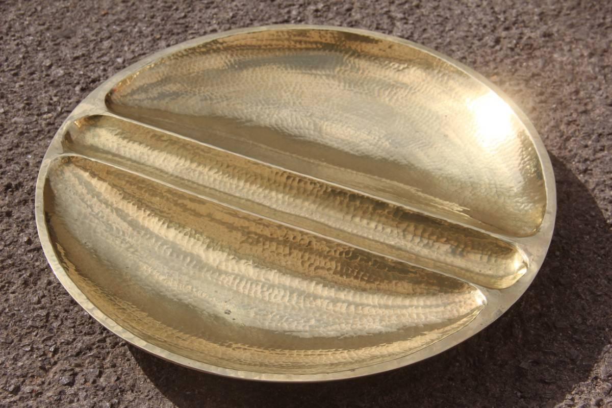 Late 20th Century Brushed Brass Bowl, like a Beautiful 1970s Sculpture