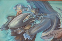 Anonymous Oil Painting on Abstract Canvas, circa 1950 Italian design