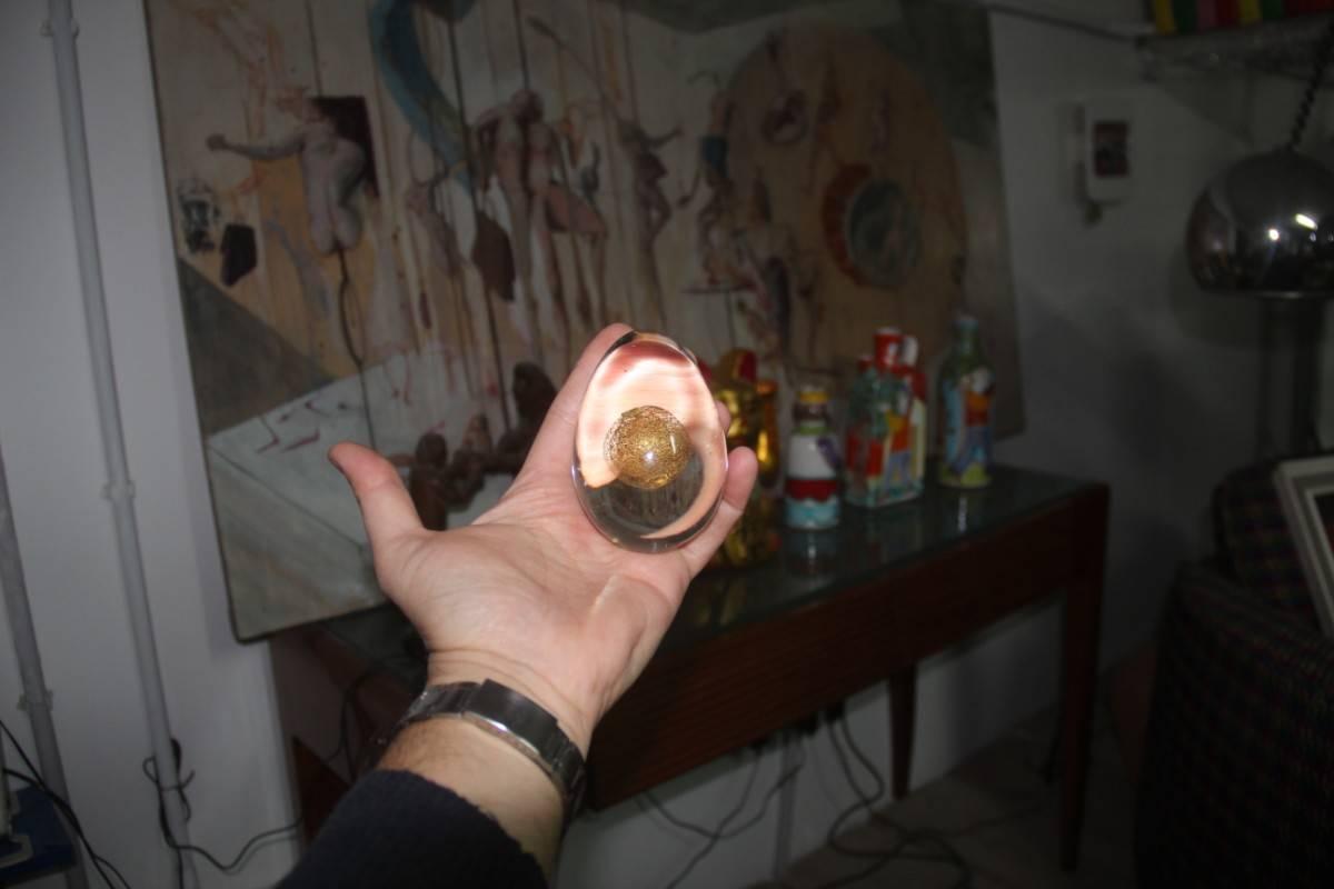 Italian Murano Glass Egg Sculpture Tapio Wirkkala for Venini