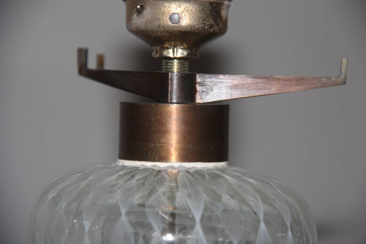 Brass Murano Glass Table Lamp Attributed  Paolo Venini Italian Design  For Sale
