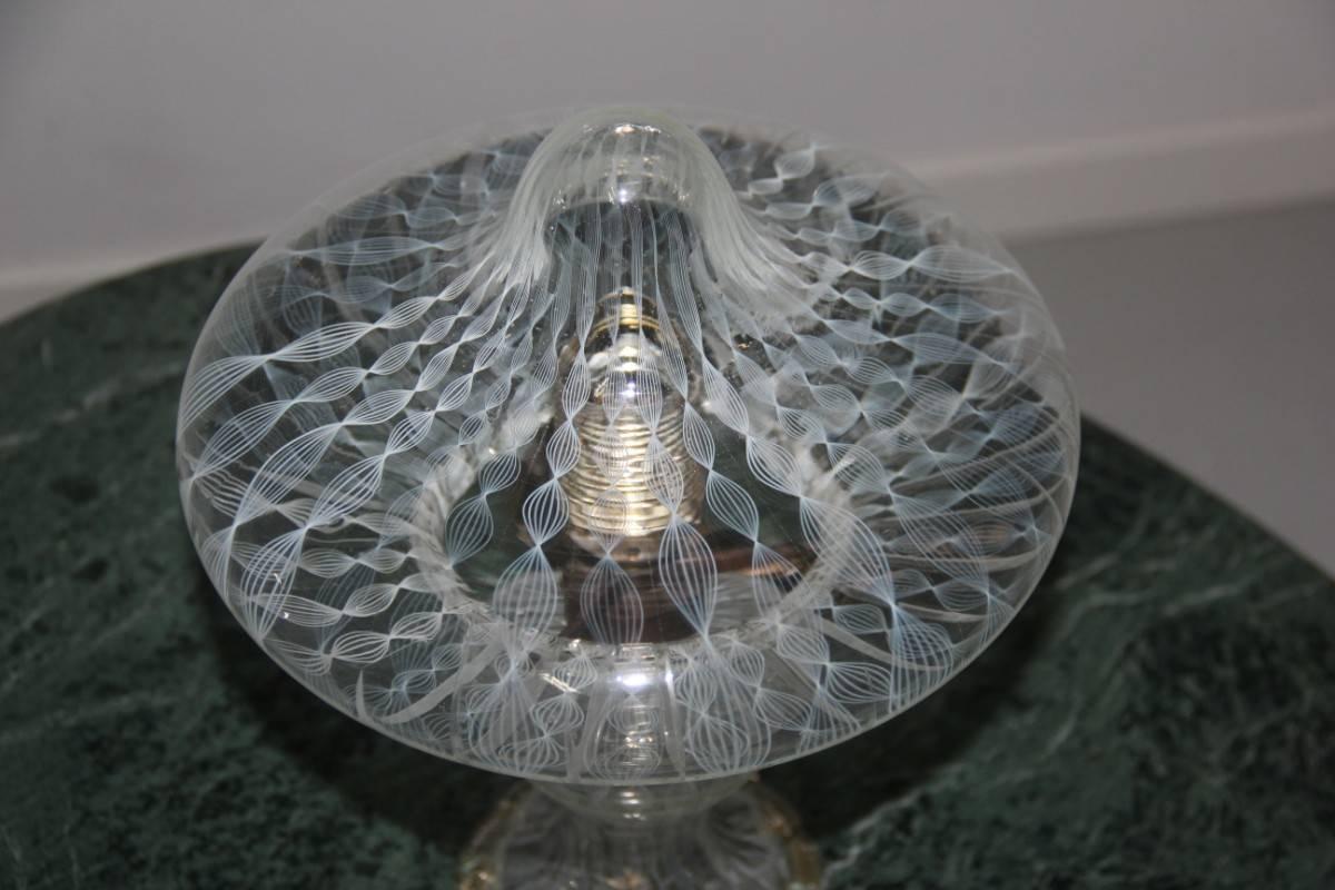 Mid-Century Modern Murano Glass Table Lamp Attributed  Paolo Venini Italian Design  For Sale
