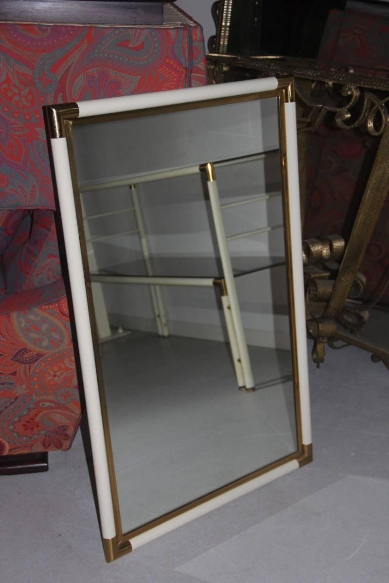 Lacquered Metal and Brass Italian Console 1970 For Sale 3