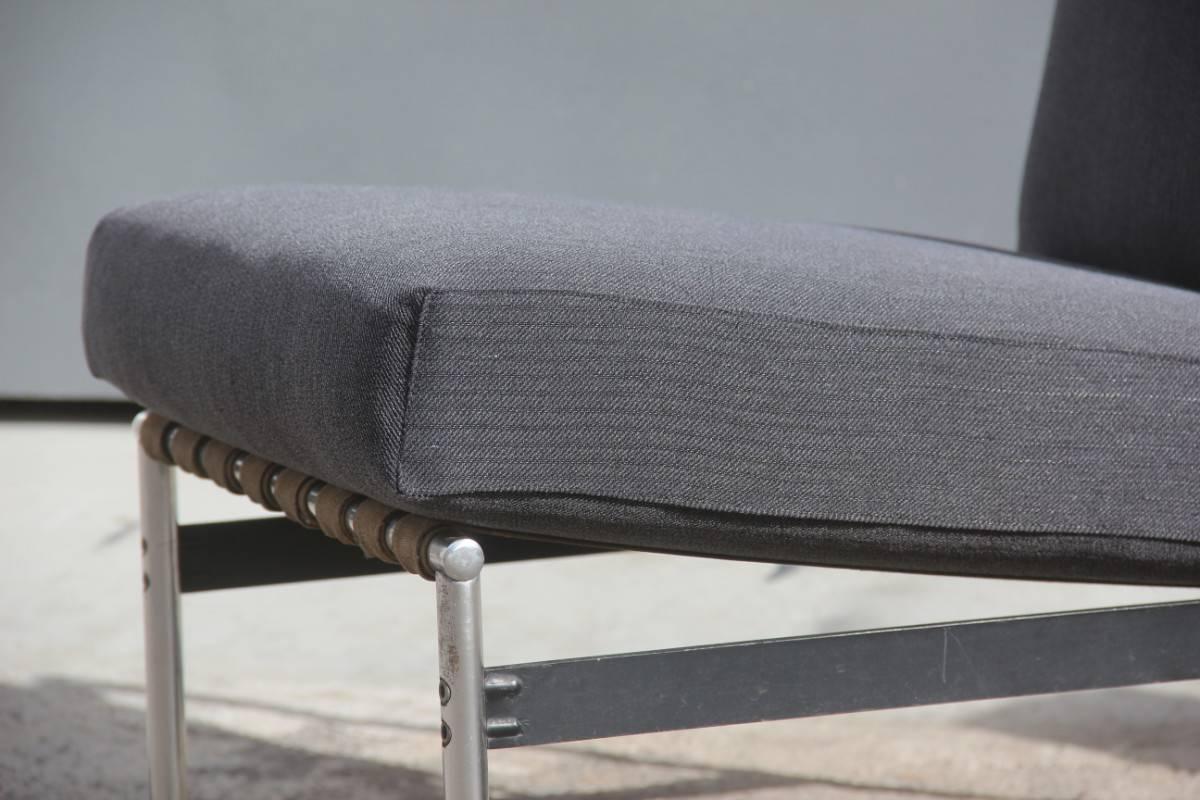 Mid-Century Modern Knoll Chair 1960s Design Minimal and Razionalist Fabric Metal 