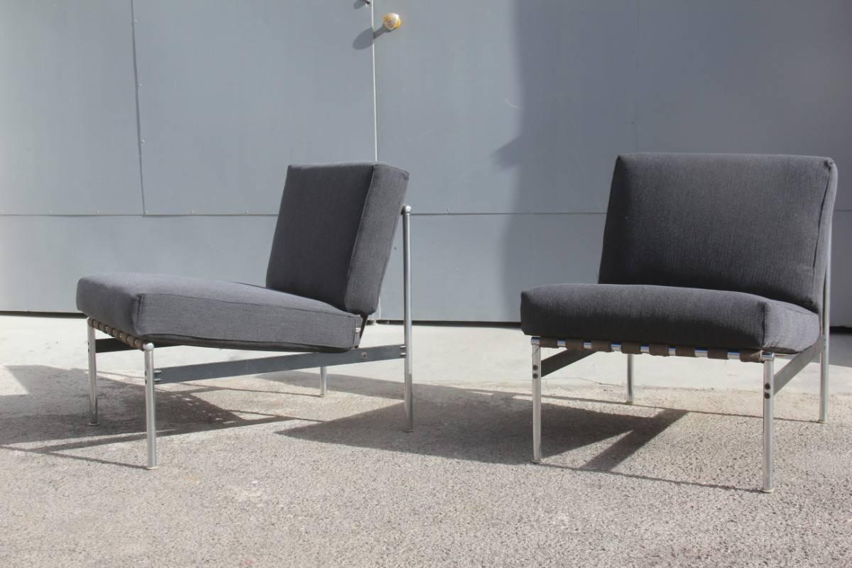 Knoll Chair 1960s Design Minimal and Razionalist Fabric Metal  1