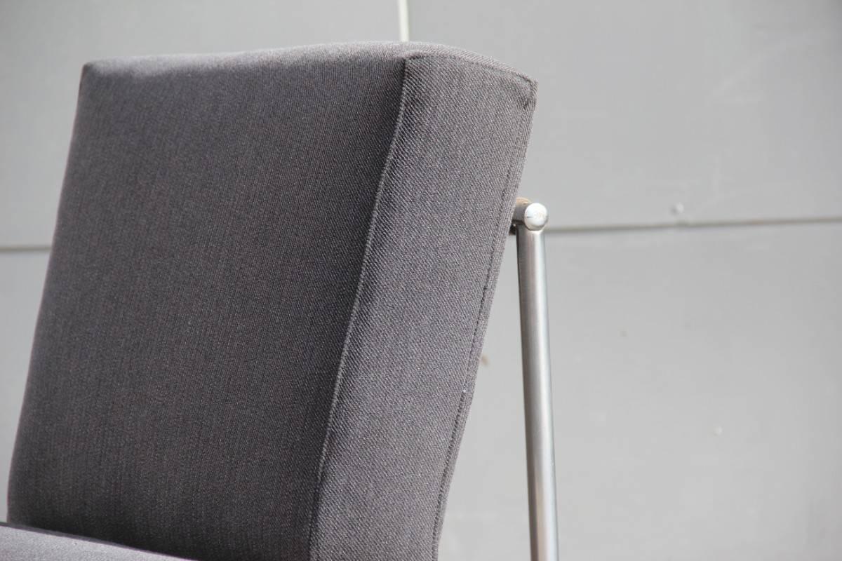 American Knoll Chair 1960s Design Minimal and Razionalist Fabric Metal 
