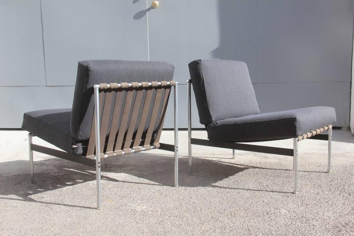 Knoll Chair 1960s Design Minimal and Razionalist Fabric Metal  3