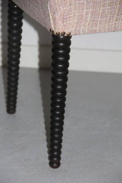 Tabouret italien de design moderne du milieu du siècle Tissu et laine