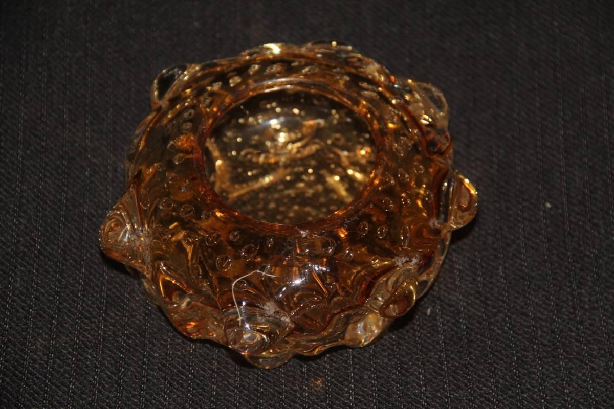 Mid-Century Modern Bol en verre d'art de Murano jaune de conception italienne en vente