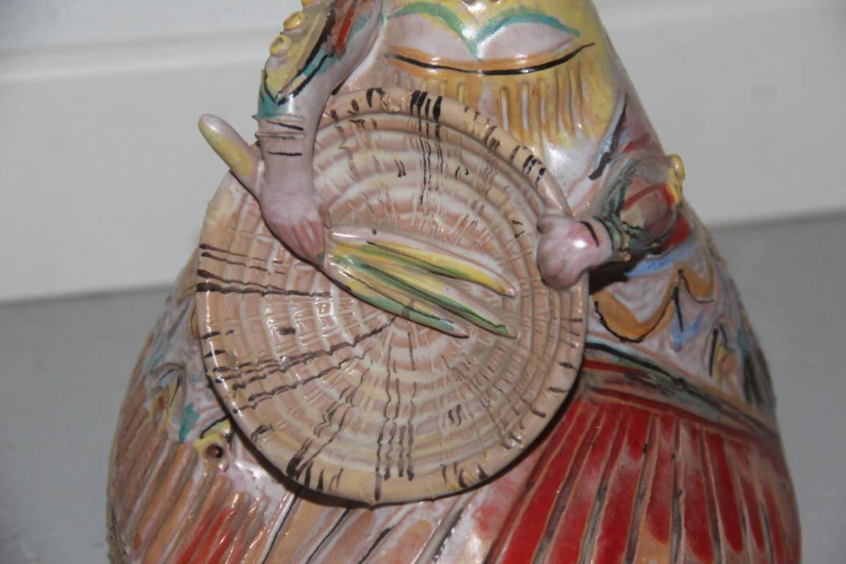 Ceramic Sardinian Sculpture by the Sculptor Giuseppe Silecchia, 1960