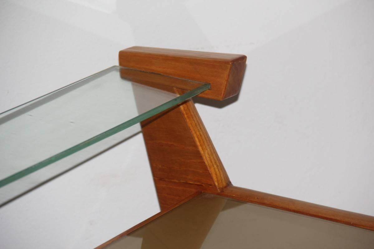 Desk Mid-Century Modern Italian Design in Birch 1950s Geometric Form 2