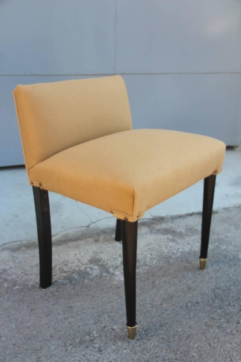 Mid-20th Century Chair with Small Italian Design Back Very Elegant Mid-Century Modern  For Sale