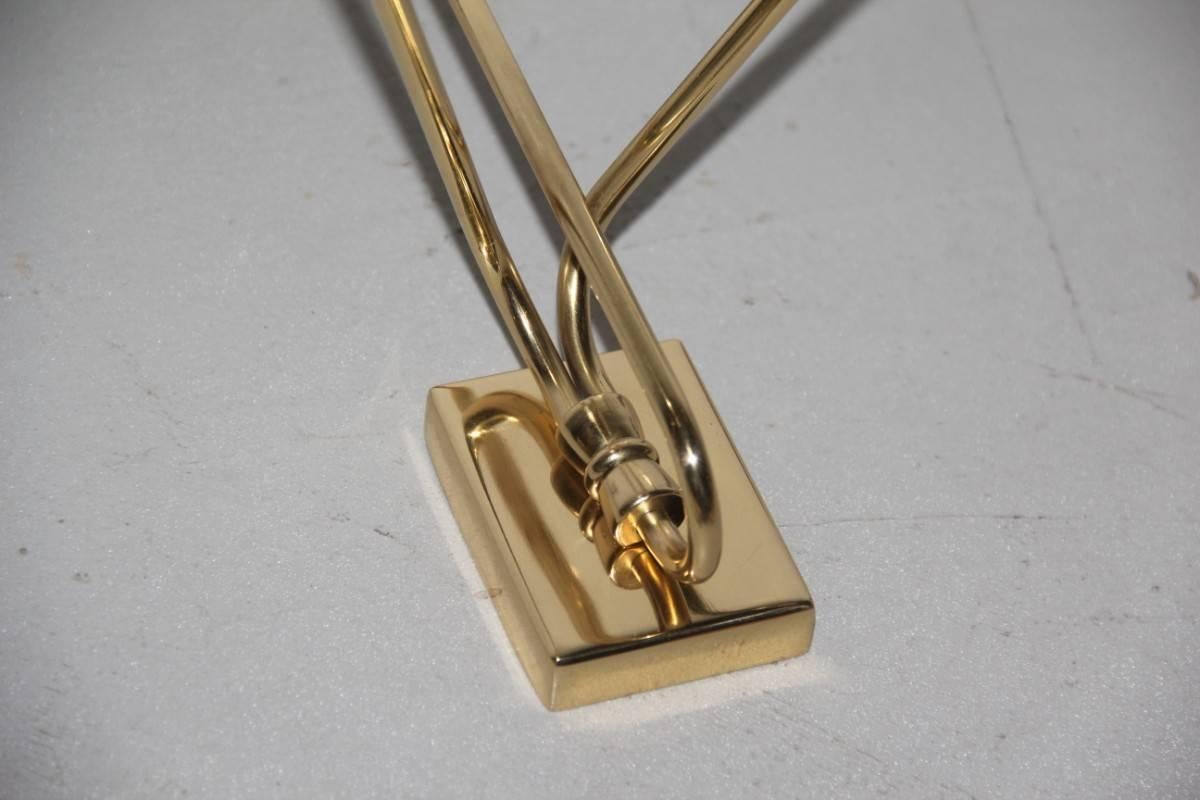 Mid-20th Century Mid-Century Italian Sconce Brass Gold Murano Glass 1950s Arredoluce Style  For Sale