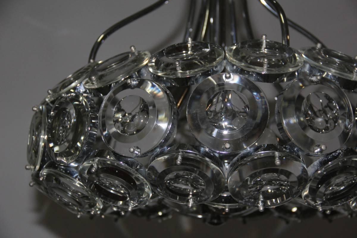 Torlasco Italian Space Age Pop Art Chandelier 1970s Lens Glasses For Sale 1