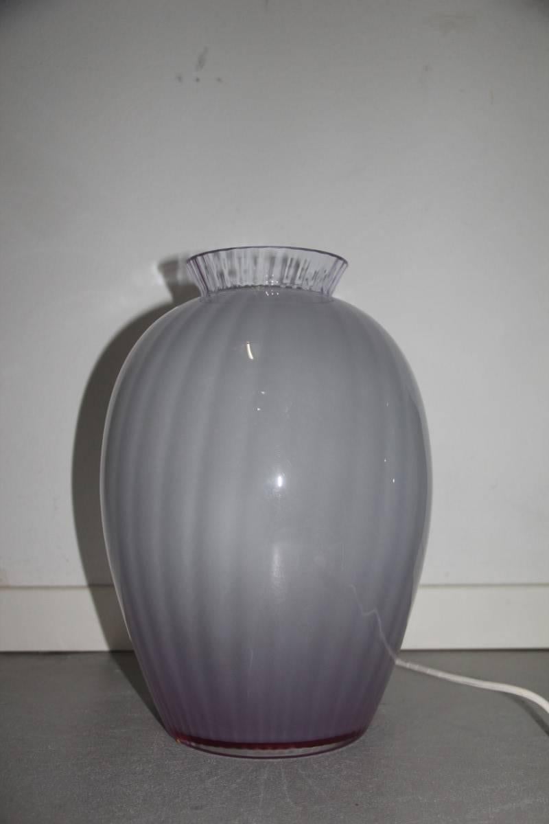 Mid-Century Modern Table Lamp in the Shape of Vase Carlo Moretti Murano Art Glass, 1970 For Sale