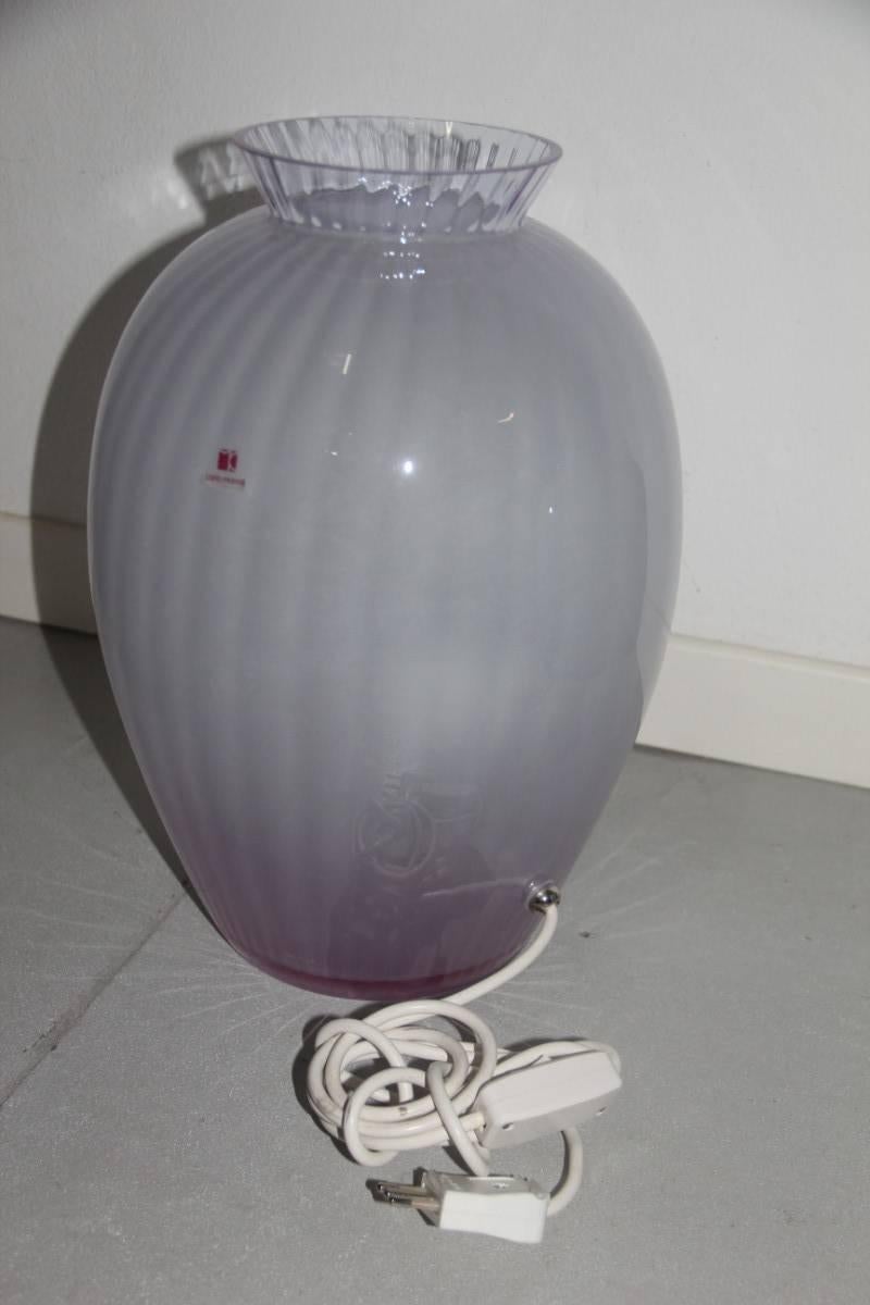 Murano Glass Table Lamp in the Shape of Vase Carlo Moretti Murano Art Glass, 1970 For Sale