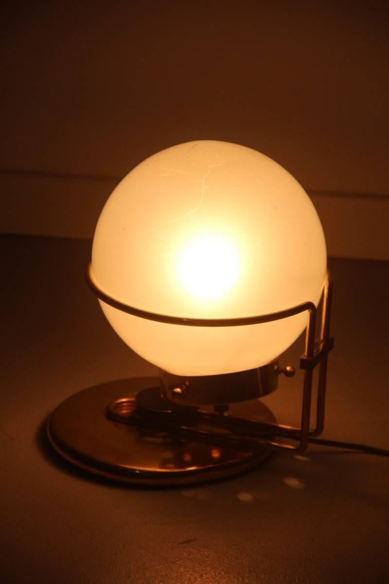 Italian Table Lamp Brass and Glass Valenti Design 1970 For Sale 4