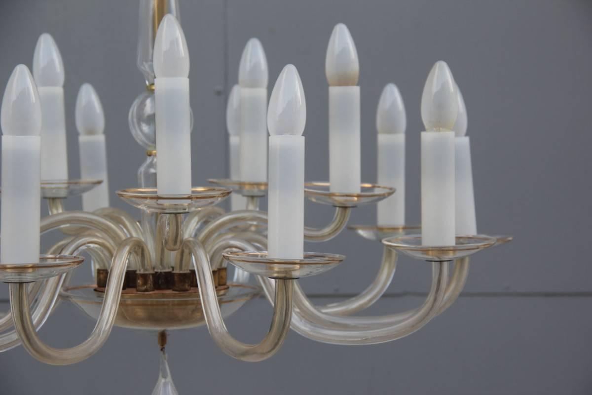 Mid-Century Modern Élégant lustre italien en verre de Murano très chic en vente