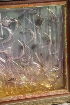 Wall Panel Glass Sculpture Italian Design 1970