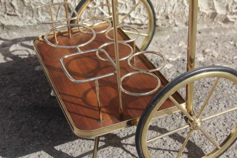 Trolley Bar Cart Handles Golf Club MidCentury Modern Italian Design