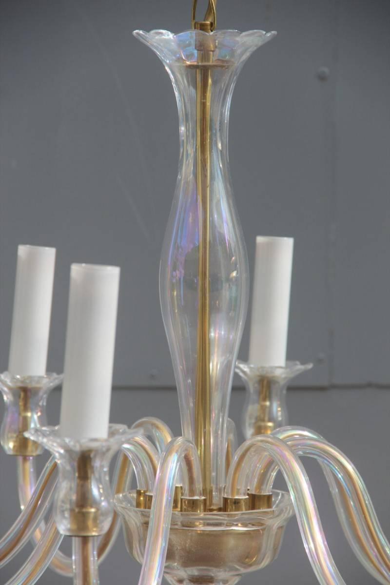 Mid-Century Modern Elegant Crystal Chandelier Minimal and Elegant Design For Sale