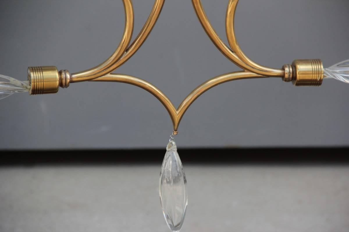 Elegant Italian Murano Art Glass 1940s Chandelier For Sale 1