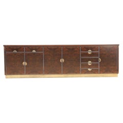 Luxury Sideboard Walnut Root Brass Aluminum Carlo Torriggiani for Did Dado 1970s