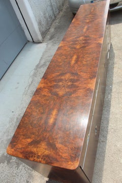 Luxury Sideboard Walnut Root Brass Aluminum Carlo Torriggiani for Did Dado 1970s
