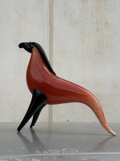 Fabelwesen Pferd Seepferdchen Toni Zuccheri Barovier und Toso 1980 Murano
