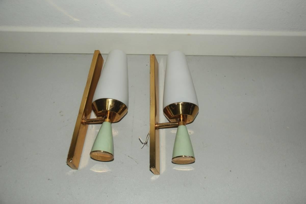 Mid-Century Modern Pair of Italia Mid-Century Wall Sconces, 1960s