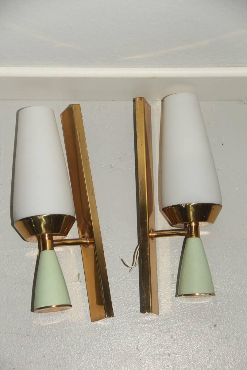 Italian Pair of Italia Mid-Century Wall Sconces, 1960s